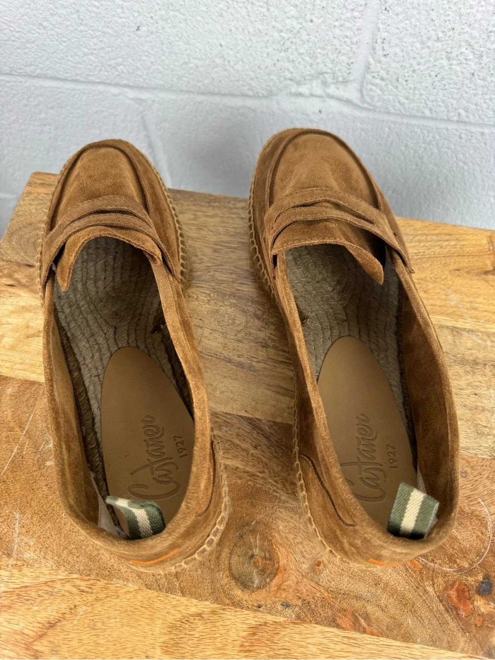 Castañer Nacho Brown Suede Penny Loafer Espadrilles Men’s EU 43 Spain